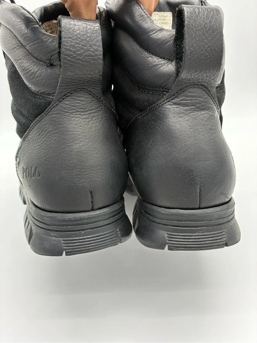 Polo Ralph Lauren Diego Black Leather Hiking Boots Men’s Size 10D